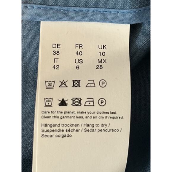 BOSS Hugo Boss pants Tiluna side zip slim fit cropped ankle blue size 6 - Picture 6 of 6